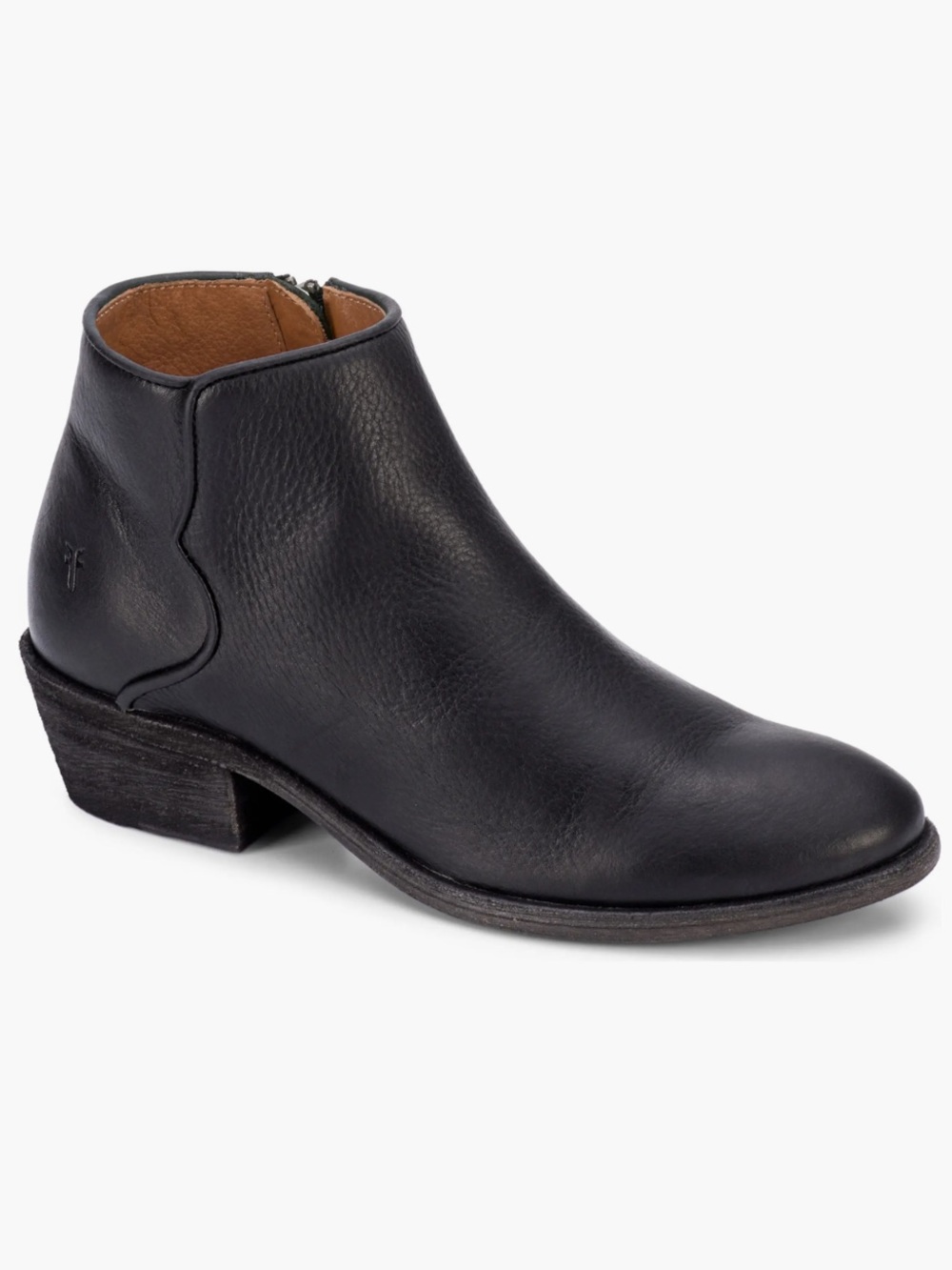 FRYE Carson piping bootie Black Leather Ankle Boots
